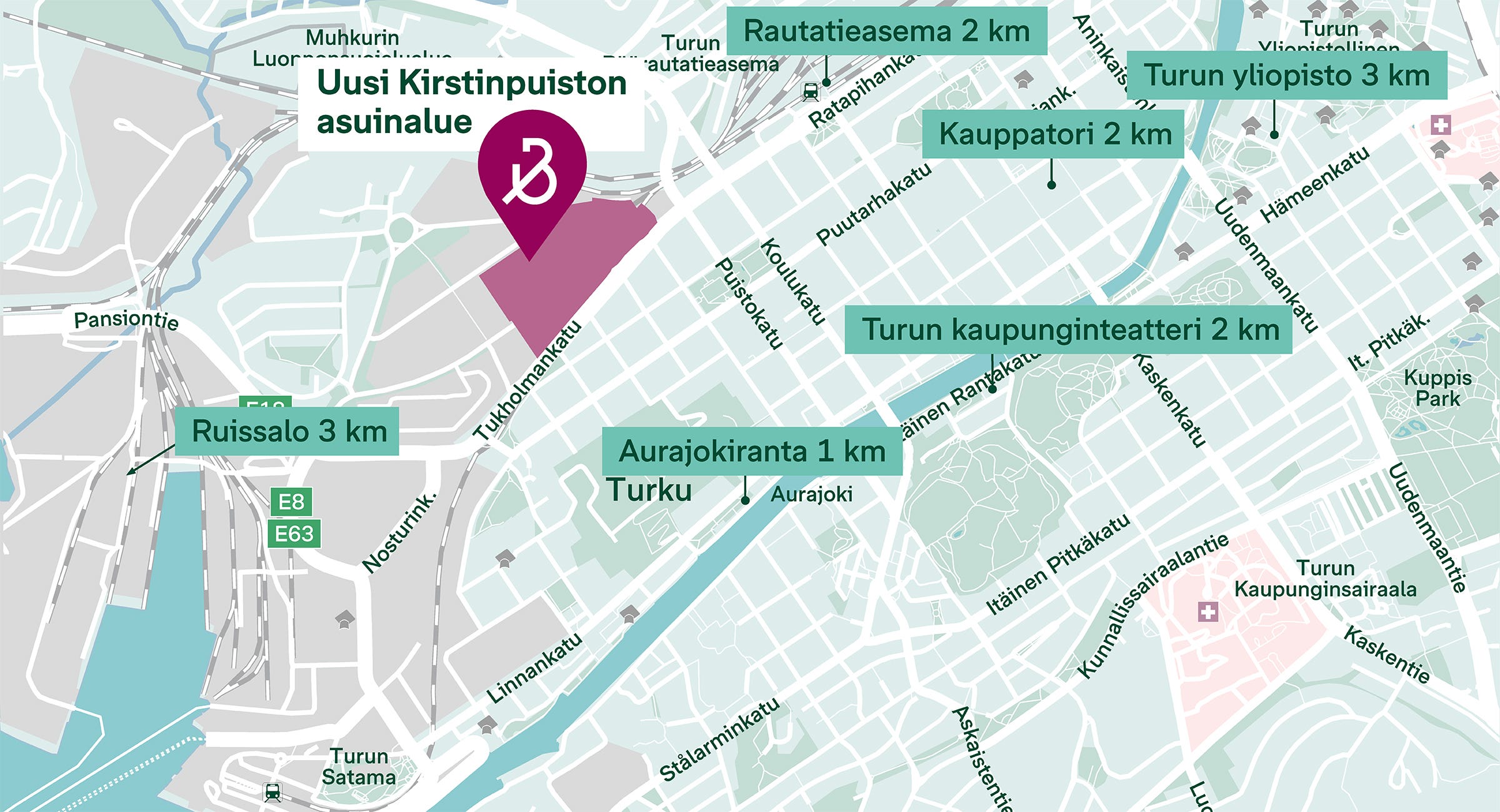 Kirstinpuisto kehittyvä elinvoimainen naapurusto - Kirstinpuiston Solinan kartta.